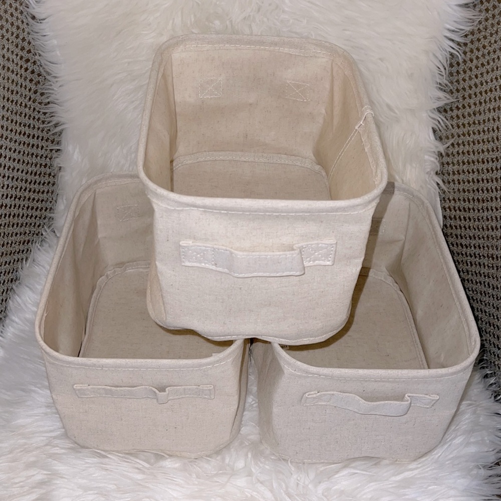Muji foldable linen blend soft boxes for storage - Marie Kondo style